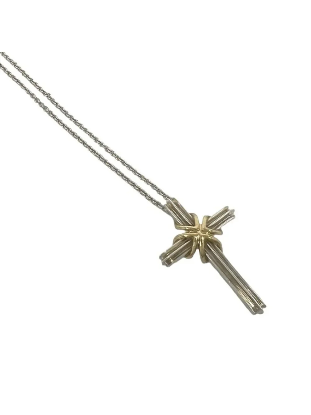 Tiffany & Co Vintage Signature Cross Necklace Silver